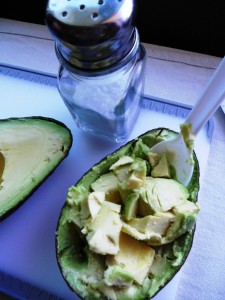 diced avocado boat