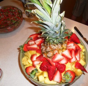 strawberries and pineapple