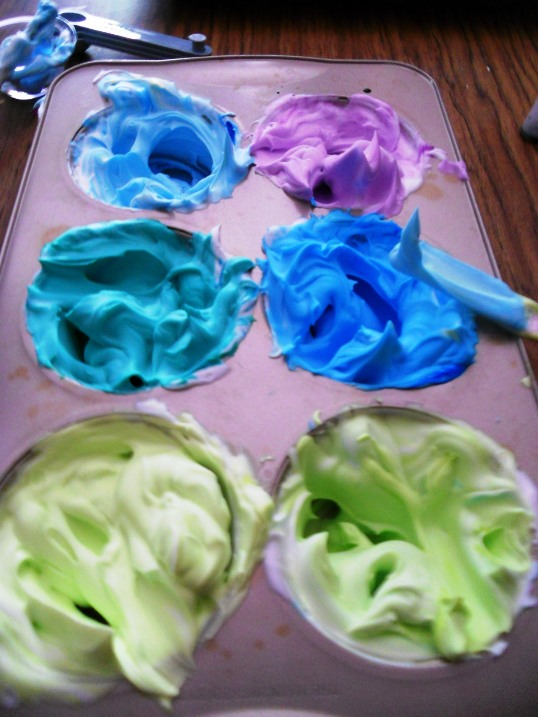 colored shaving cream