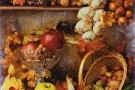 Giving Thanks Window Display of Autumn Harvest Foods