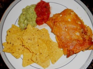 Enchiladas, Guacamole and Salsa